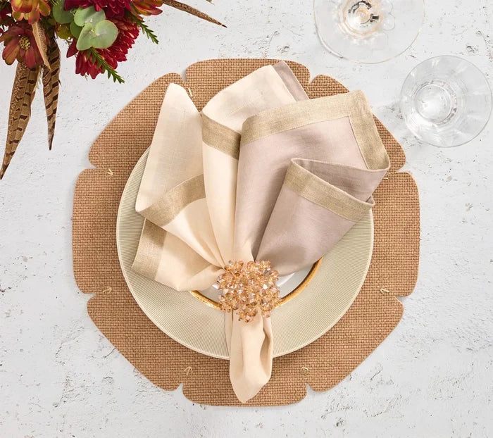 Divot Tan Placemat Detail 5 | Kim Seybert at Fig Linens and Home