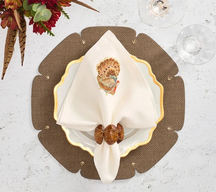 Divot Umber Placemat Detail 5 | Kim Seybert at Fig Linens and Home