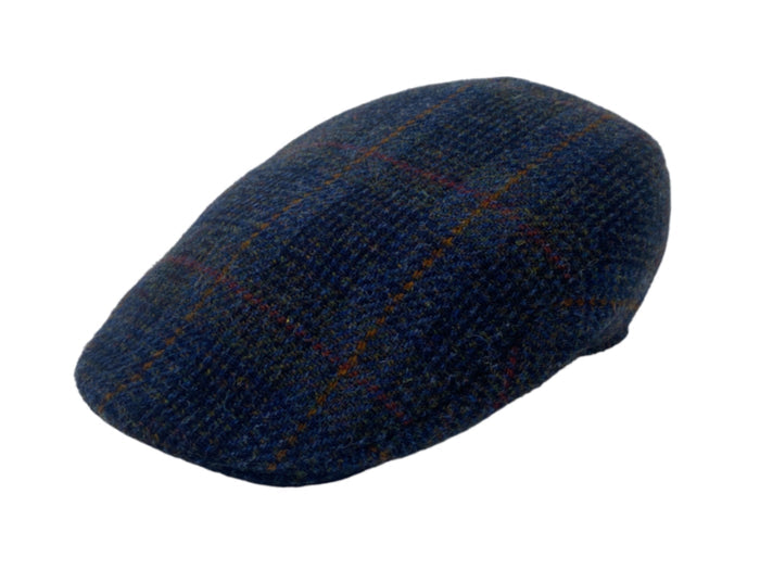 Scottish Harris Tweed Navy & Moss Green Glen Check with Tan & Umber Overcheck / Small 56-57cm