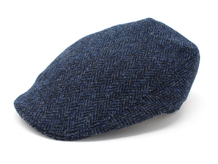 Harris Scottish Tweed - Classic Blue & Black Herringbone / Small 56-57cm