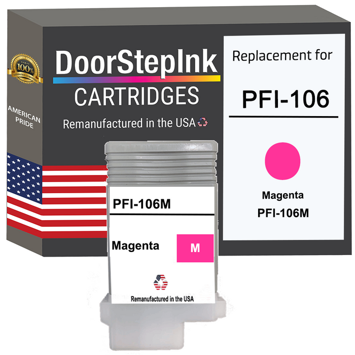 DoorStepInk Remanufactured in the USA Ink Cartridge for Canon PFI-106 130ML Magenta