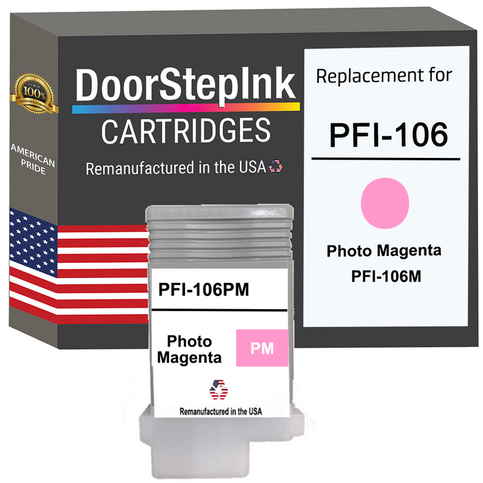 DoorStepInk Remanufactured in the USA Ink Cartridge for Canon PFI-106 130ML Photo Magenta