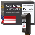DoorStepInk Remanufactured in the USA Ink Cartridge for 15 C6615DN Black