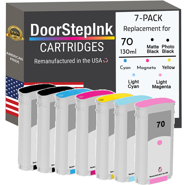 Remanufactured HP 70 130ML (7Pack)