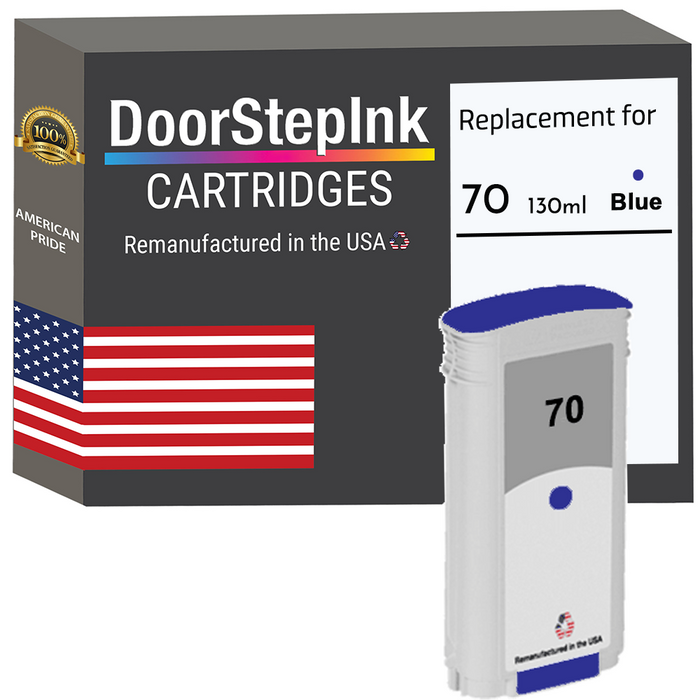 Remanufactured HP 70 Blue Ink Cartridges (C9458A)