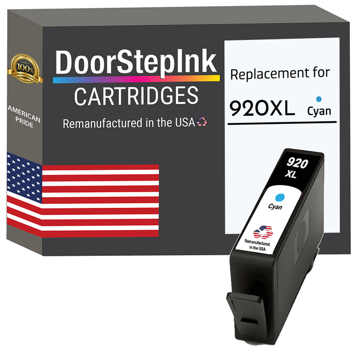 DoorStepInk Brand For HP 920XL Cyan Remanufactured in the USA