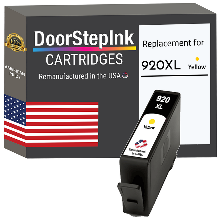 DoorStepInk Brand For HP 920XL Yellow Remanufactured in the USA