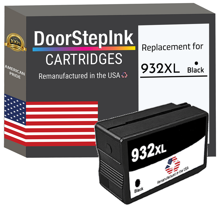 DoorStepInk Brand For HP 932XL Black Remanufactured in the USA