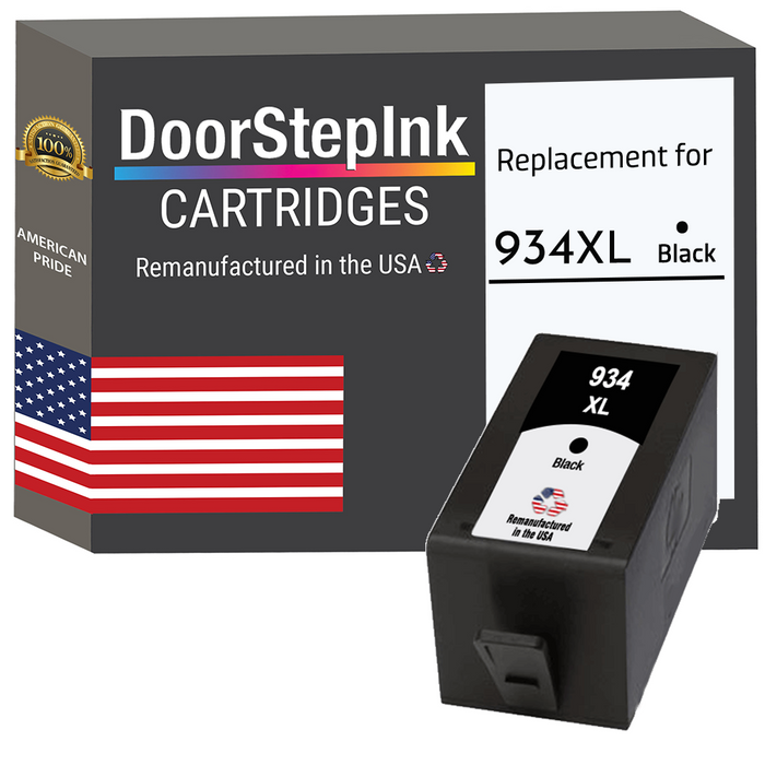 DoorStepInk Brand For HP 934XL Black Remanufactured in the USA