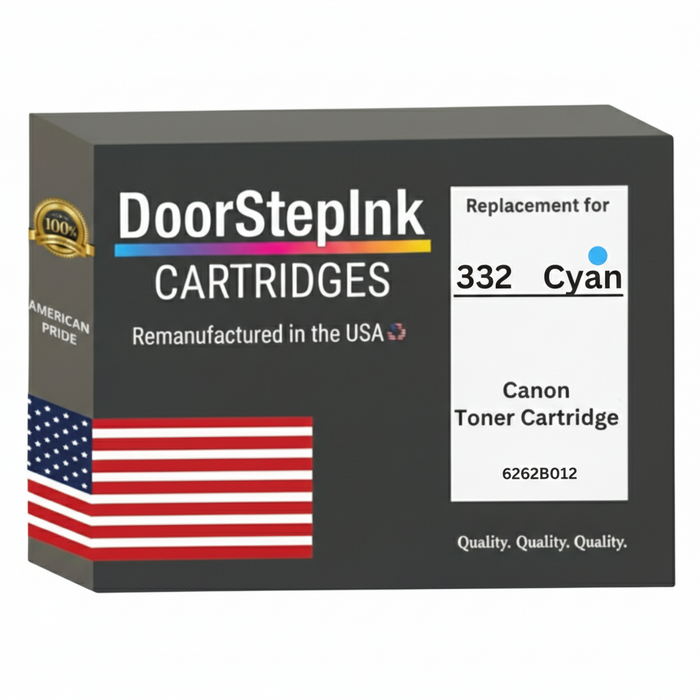 DoorStepInk Remanufactured in the USA For Canon 332 High Yield Cyan Toner Cartridge, 6262B012