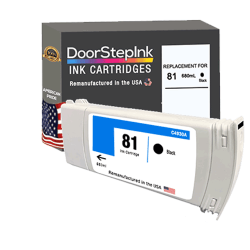 DoorStepInk Remanufactured in the USA Ink Cartridge for HP 81 680mL Black