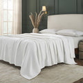 Dream Organic Cotton Bed Blanket by Orchids Lux Home - White at Fig Linens and Home 4