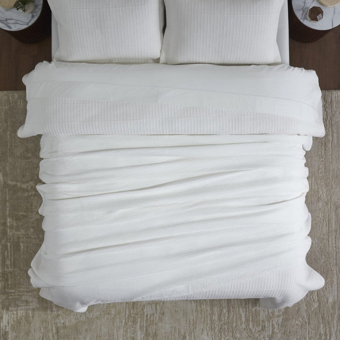 Dream Organic Cotton Bed Blanket by Orchids Lux Home - White at Fig Linens and Home 5