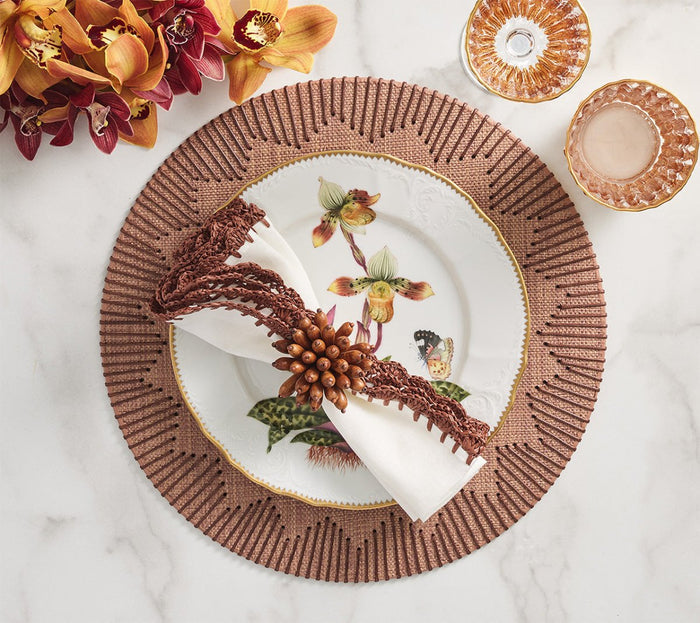 Dream Weaver Placemat in Brown, Set of 4 Kim Seybert at Fig Linens and Home 7