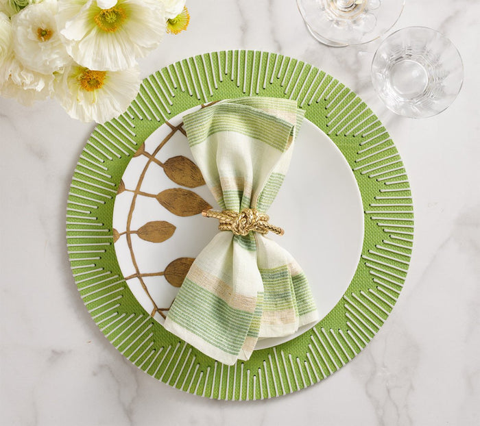 Dream Weaver Placemats in Green  | Kim Seybert Table Linens at Fig Linens and Home 2