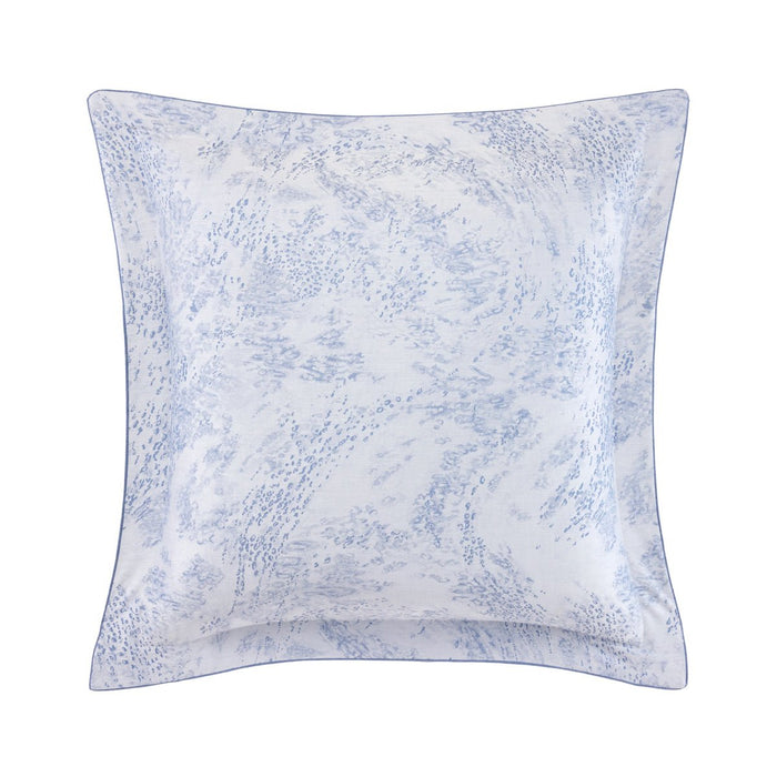 Ecumes Organic Bedding by Yves Delorme Sham Euro (Single) 26 x 26 Celeste and Marine Blue at FIG LINENS AND HOME 3