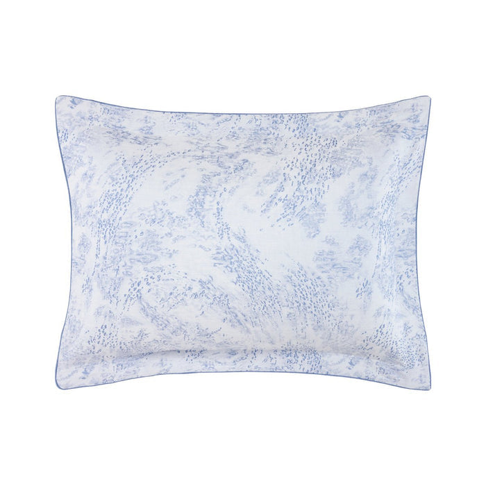 Ecumes Organic Bedding by Yves Delorme Sham King (Single) 21 x 37 Celeste and Marine Blue at FIG LINENS AND HOME 5