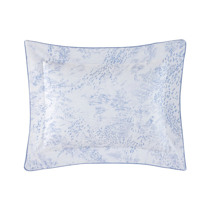 Ecumes Organic Bedding by Yves Delorme Sham Boudoir (Single) 12 x 17 Celeste and Marine Blue at FIG LINENS AND HOME 8