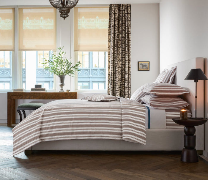 Elio Stripe Bedding by Matouk Schumacher at Fig Linens and Home - Lifestyle 1