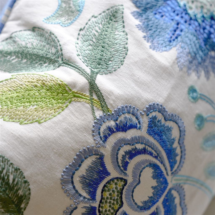Embroidered Osier Damasse Cobalt Decorative Pillow - Designers Guild at Fig Linens and Home 9