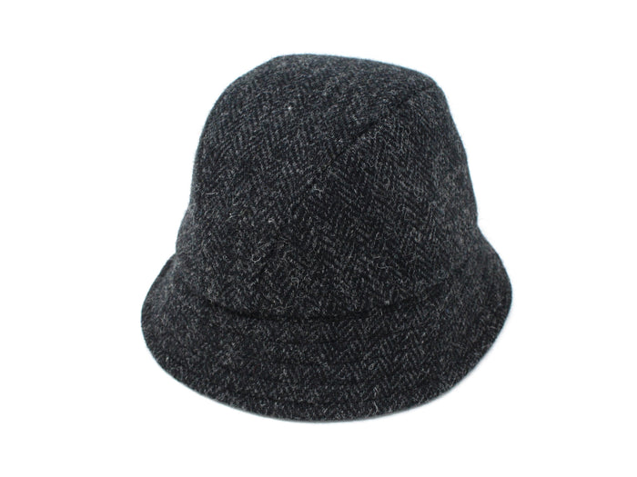 Harris Scottish Tweed - Black & Charcoal Herringbone / Small 56-57cm