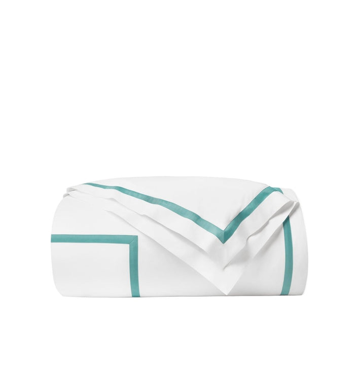 Estate Bedding - King Duvet Cover 106X92 White/Aqua Sferra