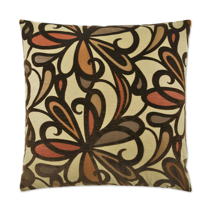 Fanfare Pillow in Burgundy - front view, floral design by D.V. KAP Home