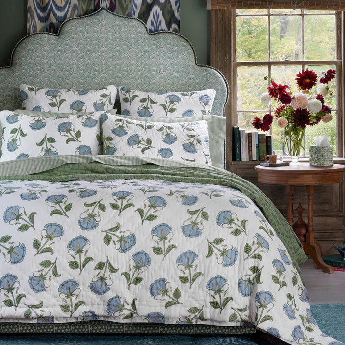 Farah Light Indigo Quilts by John Robshaw at Fig Linens and Home - Lifestyle 1
