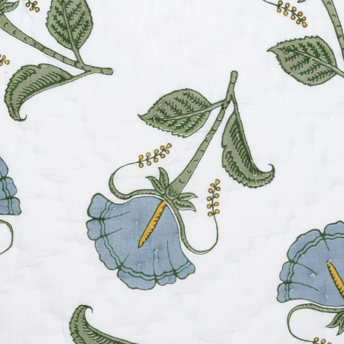 Swatch of Fabric - Euro Sham - Farah Light Indigo Quilts by John Robshaw at Fig Linens and Home