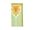 Filigree Napkin in White, Yellow & Green Set of 4 by Kim Seybert at Fig Linens and Home - Folded