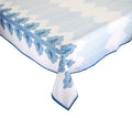 Filigree Tablecloth in White & Blue by Kim Seybert at Fig Linens and Home - Table View