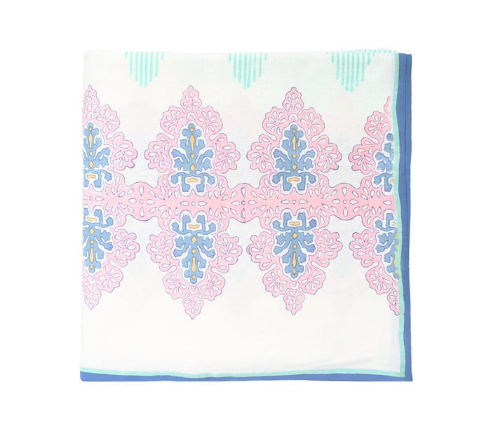 Filigree Tablecloth in White & Sorbet by Kim Seybert - Folded