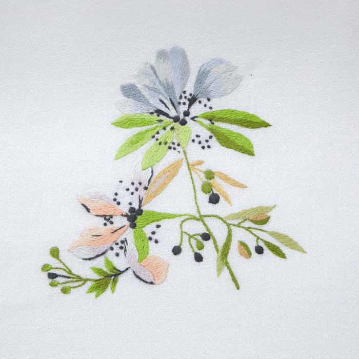 Fleurs Ancolie Guest Towel by Yves Delorme Couture Fingertip Towel 16" x 24" Ancolie at FIG LINENS AND HOME 2