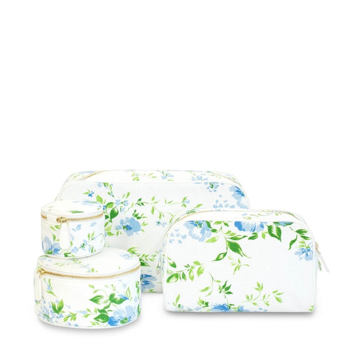 Fleurs du Vent Mini Round Jewelry Case by D Porthault pour AERIN - Grouping View
