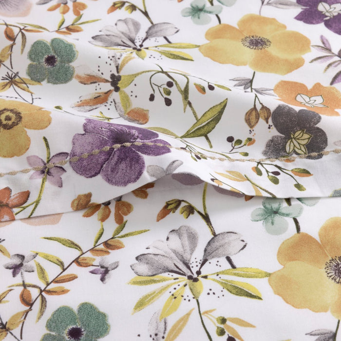 Fleurs Flat Sheet by Yves Delorme King Flat Sheet Multi at FIG LINENS AND HOME 2