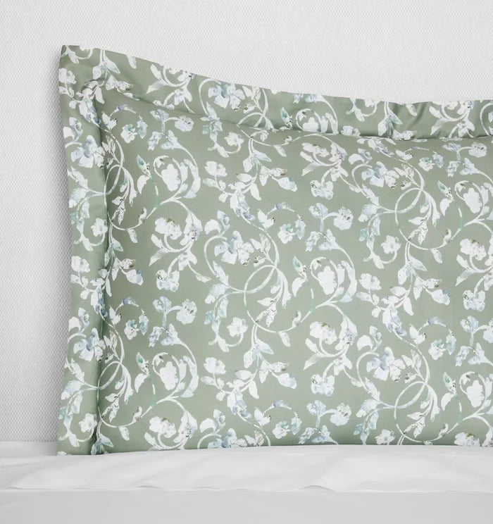 Fronda Sham by Sferra Linens in Sage at Fig Linens and Home - 2