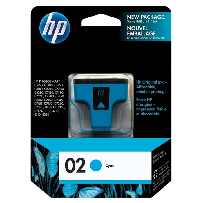 Genuine HP 02 (C8771WN) Cyan Ink Cartridge