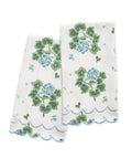 Geranium Guest Towel Blue by Matouk x Tillett at Fig Linens and Home - Set of 2 Fingertip Towels 1