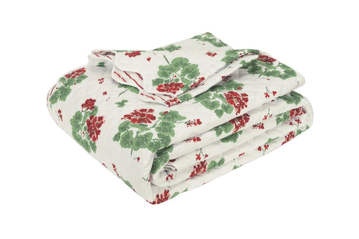 Matouk Tillet Geranium Quilt Scarlet Red at Fig Linens and Home