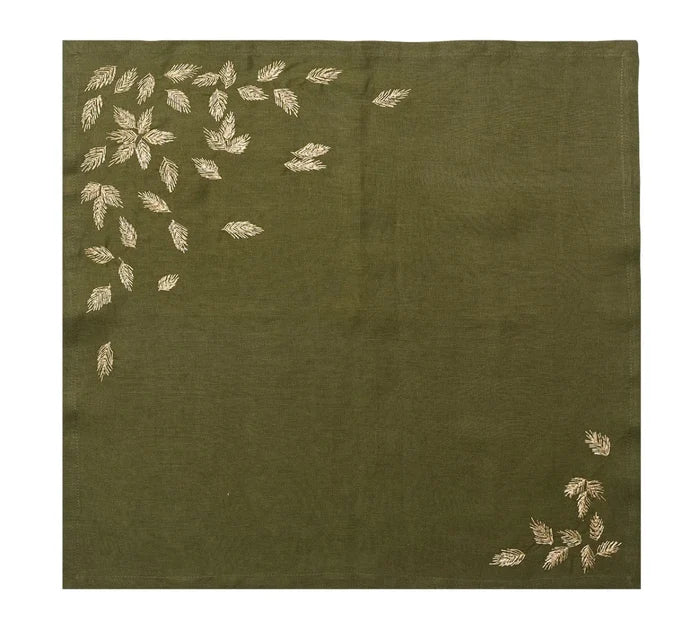 Gilded Breeze Olive/Gold Napkin Detail 4 | Kim Seybert at Fig Linens and Home