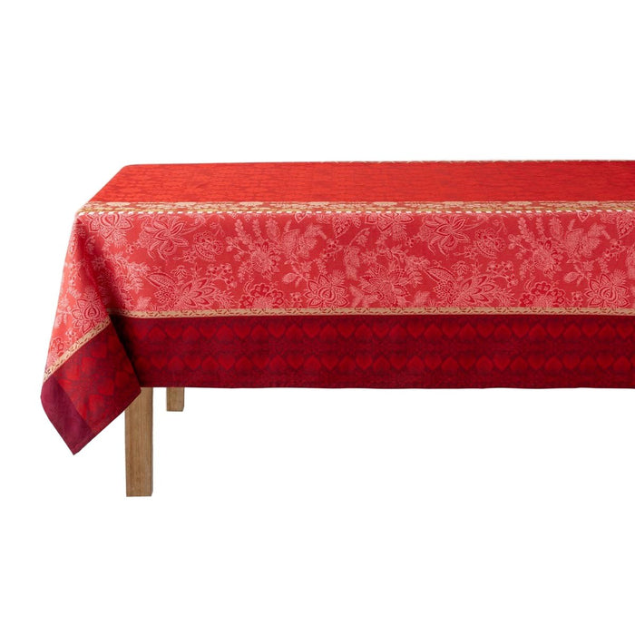 Gipsy Red Tablecloth By Le Jacquard Francais 69x126 at Fig Linens and Home