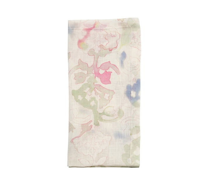 Giverny Napkin in Mint & Multi | Kim Seybert Set of 4 Cloth Napkins at Fig Linens and Home 1