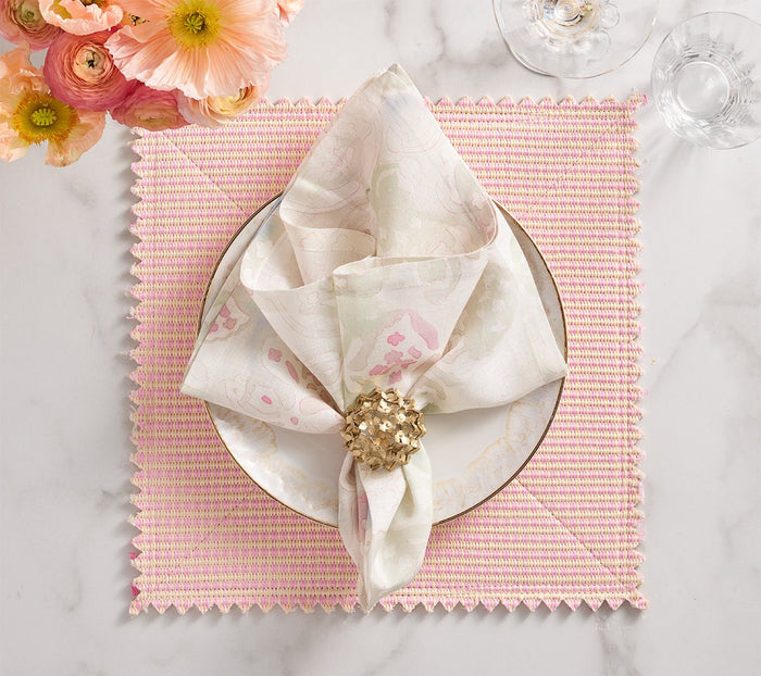 Giverny Napkin in Mint & Multi | Kim Seybert Set of 4 Cloth Napkins at Fig Linens and Home 2