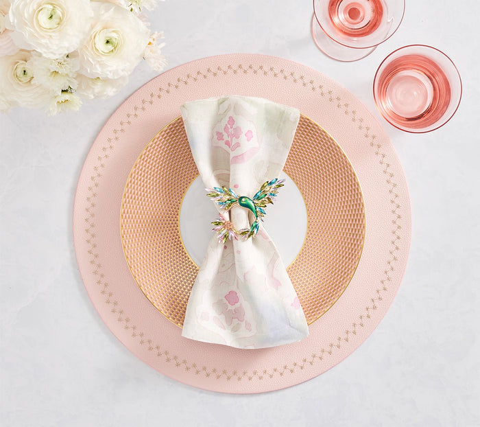 Giverny Napkin in Mint & Multi | Kim Seybert Set of 4 Cloth Napkins at Fig Linens and Home 4