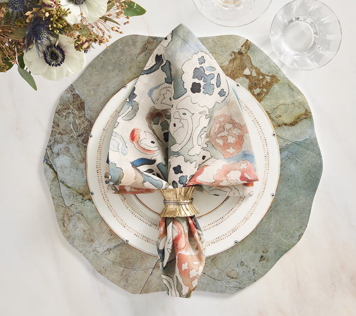Giverny Napkin in Multi, Set of 4 Kim Seybert Multi 21"L x 21"W x 0.1"H - Set of 4 Napkins at FIG LINENS AND HOME 2