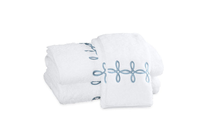 Gordian Knot Towels in Hazy Blue | Matouk Bath at Fig Linens and Home