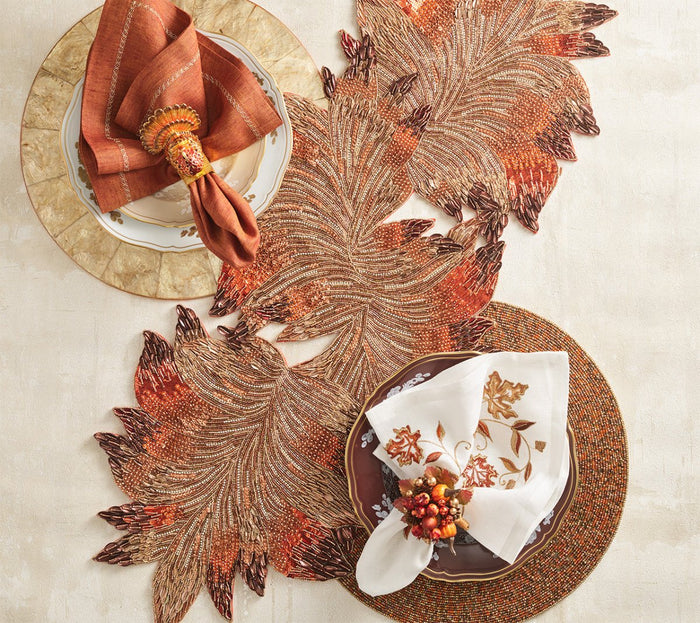 Harvest Napkin in White & Multi, Set of 4 Kim Seybert 3