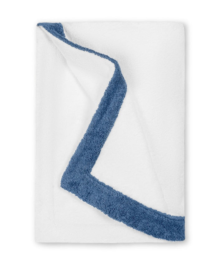 Helios White and Sea Beach Towel - Matouk Pool Towels at Fig Linens and Home 2