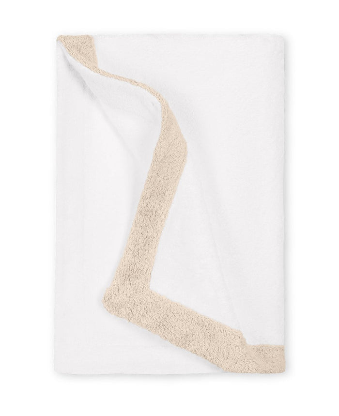 Helios White and Sand Beach Towel - Matouk Pool Towels at Fig Linens and Home 2
