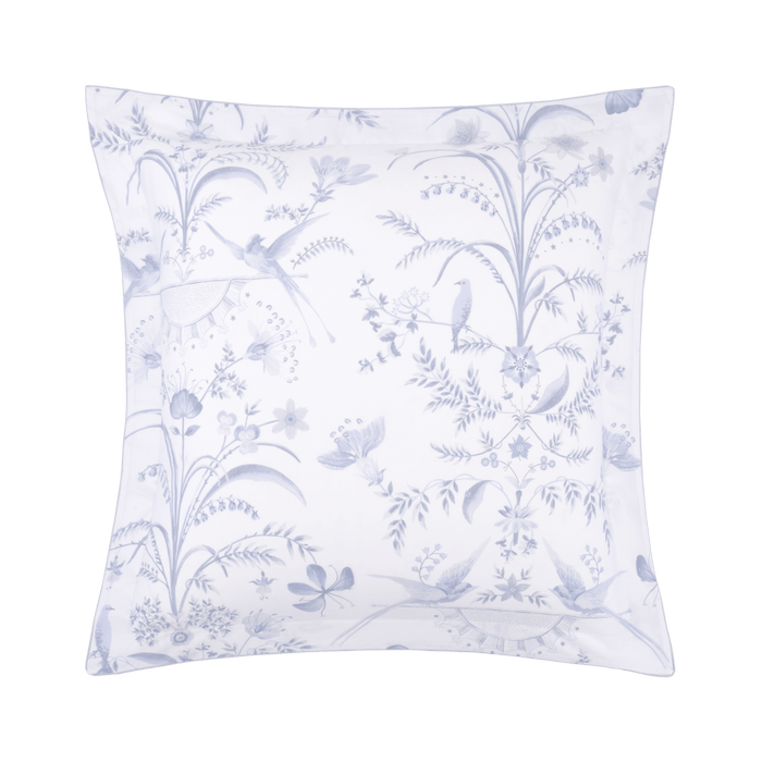 Herbier Celeste Organic Pillow Sham by Yves Delorme Euro Sham Celeste at FIG LINENS AND HOME 2